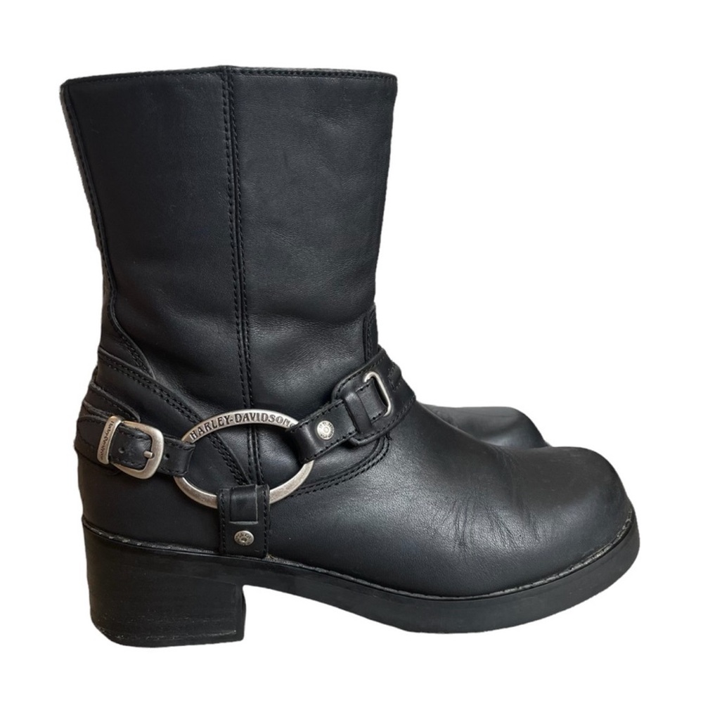 Harley-Davidson Christa Black Harness Riding Boots Size 8